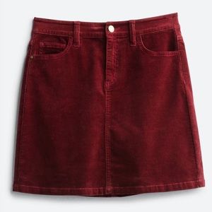 NWT Market & Spruce Burgundy Adalee Corduroy Skirt